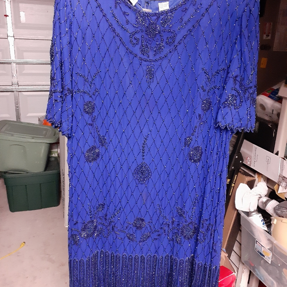 Purple with black beaded beeding